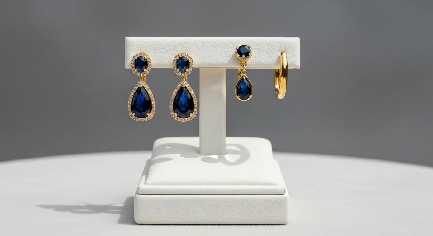 Tendances actuelles boucles d'oreilles saphir en or