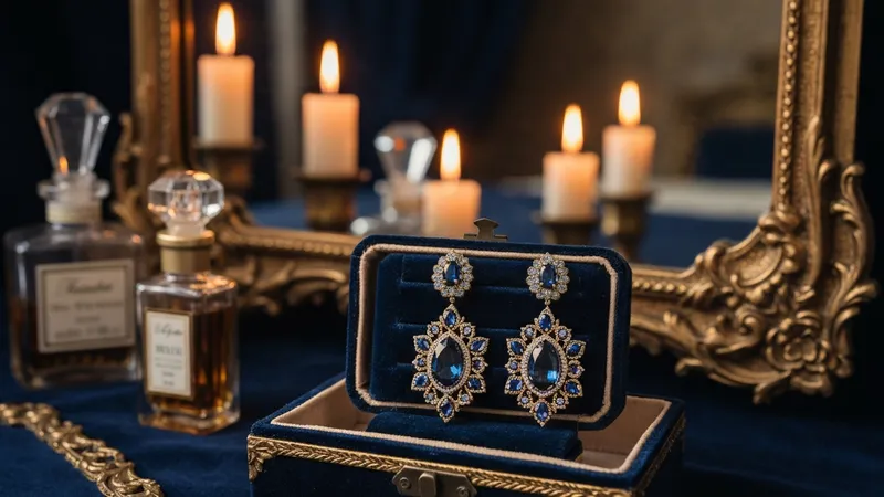 Inspiration vintage pour boucles d'oreilles saphir en or